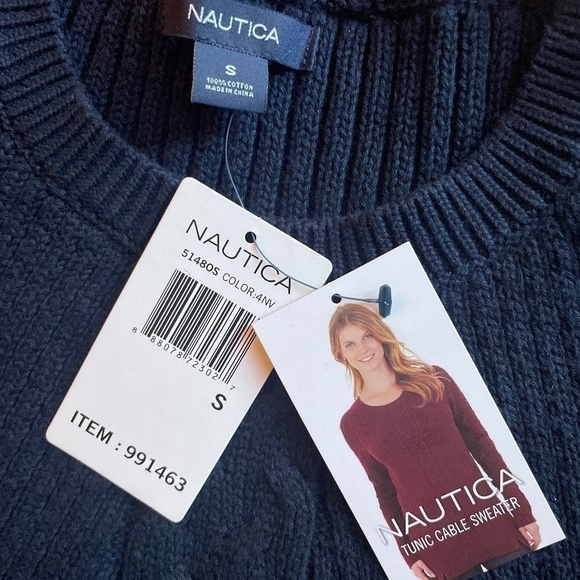🌿SALE🌿NAUTICA Tunic Cable Sweater size Small - Picture 4 of 9